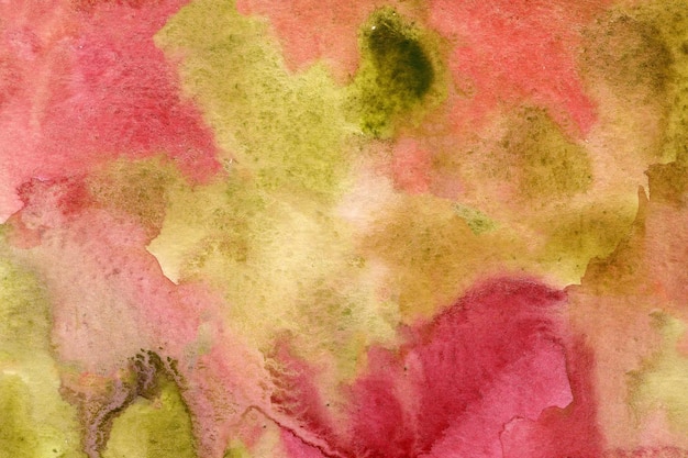 Texture de fond de papier aquarelle rose rouge vert