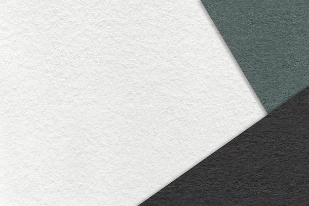 Texture de fond de papier de couleur blanche artisanale avec bordure noire et verte Carton abstrait vintage