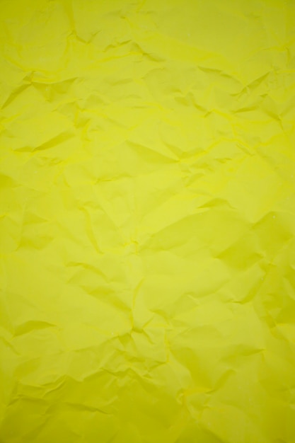 Texture de fond de papier froissé jaune