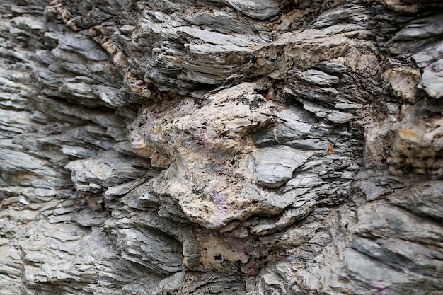 Texture de fond de la paroi rocheuse de la falaise rugueuse