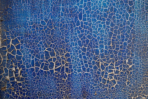 Texture de fond de peinture écaillée bleue