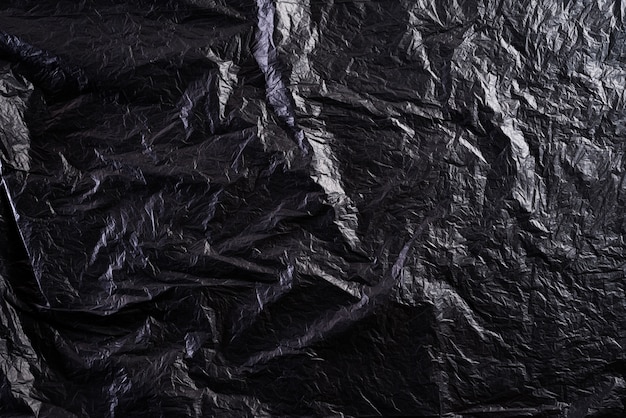 Texture Et Fond De Sac En Plastique Noir. Concept De Recyclage Et D'environnement.