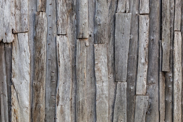 Texture et fond de surface de mur de planches de bois en désordre gris