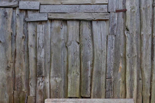 Texture et fond de surface de mur de planches de bois en désordre gris