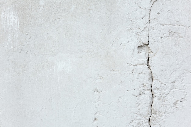 Texture et fond Vieux mur de béton blanc avec fissure Réparation et construction