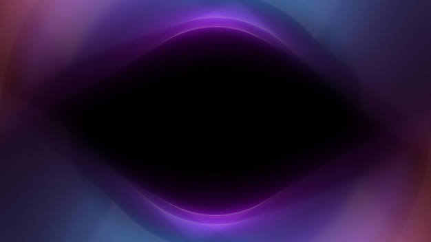 Texture de fumée de brume floue abstraite sur fond noir Lignes de courbe d'onde en gradient avec mélange de couleurs
