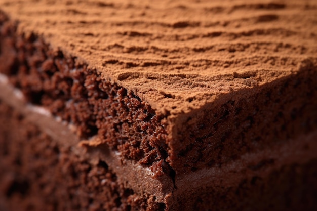 Texture de génoise au chocolat