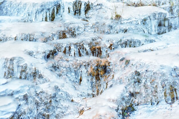 Texture de glace sur un rocher. Abstrait hiver