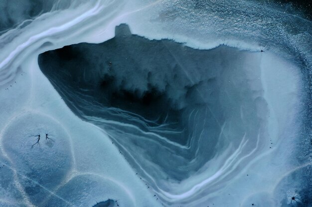 texture glace vue de dessus fissures transparent abstrait hiver
