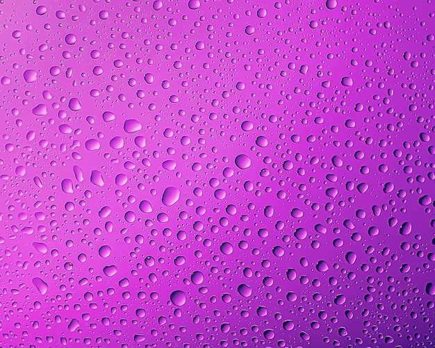 Photo la texture des gouttes d'eau sur une surface violette