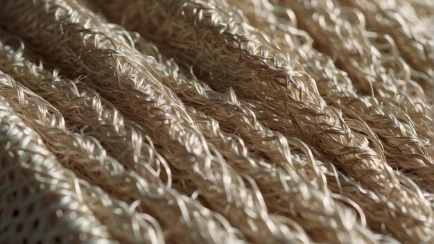 Texture en gros plan d'une corde en fibres naturelles tordues