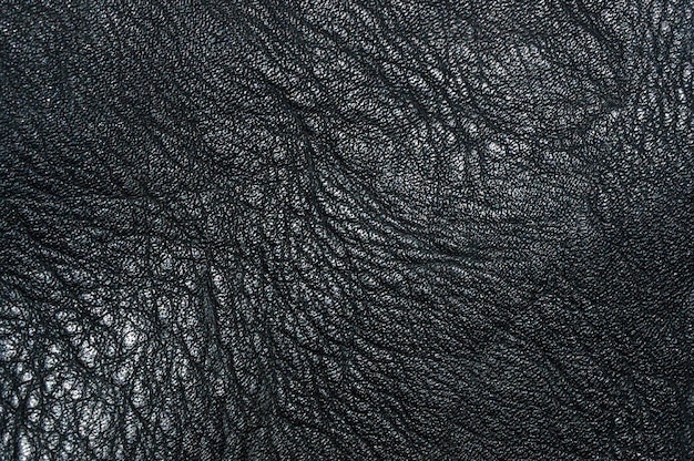 Texture de gros plan en cuir rugueux noir