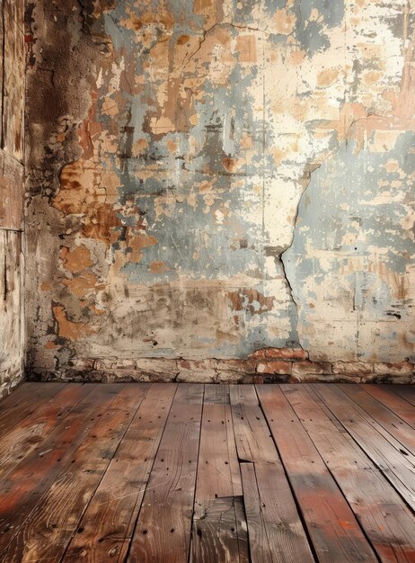 Photo texture grunge avec plancher en bois