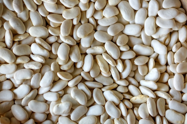 La texture des haricots blancs, la vue du haut.