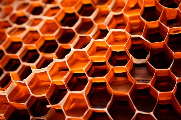 La texture hypnotisante du nid d'abeille capture la complexité géométrique et la douceur du miel d'abeilles.