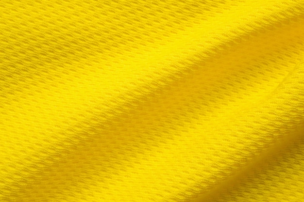 Texture de jersey de maillot de football en tissu de vêtements de sport jaune bouchent