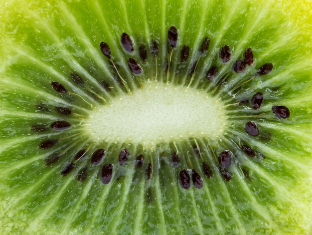 Texture de kiwi en tranches de près