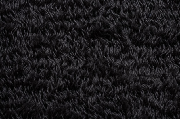 Photo texture de laine noire de près