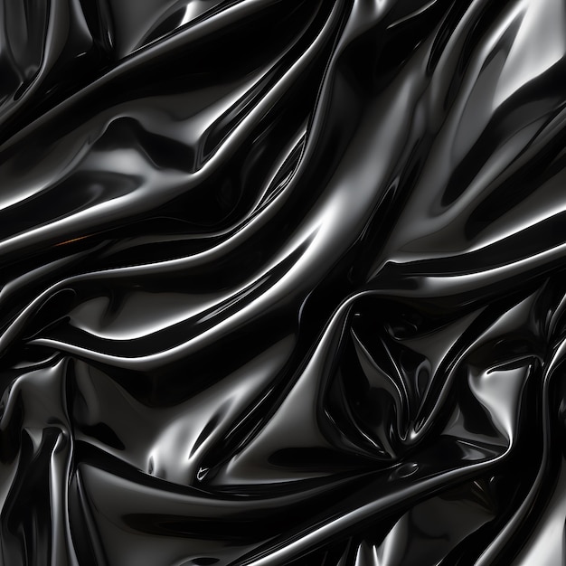 Texture en latex noir brillant dans un style liquide