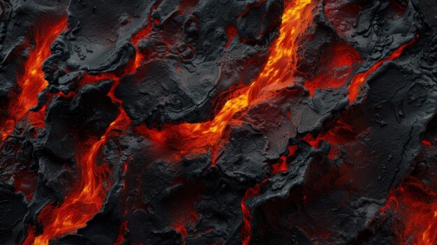 Texture de la lave, fond du feu, texture de la fissure