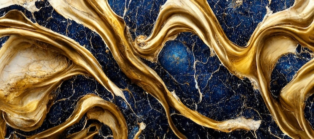 Texture de marbre fond d'écran abstrait texture de marbre de luxe or et bleu