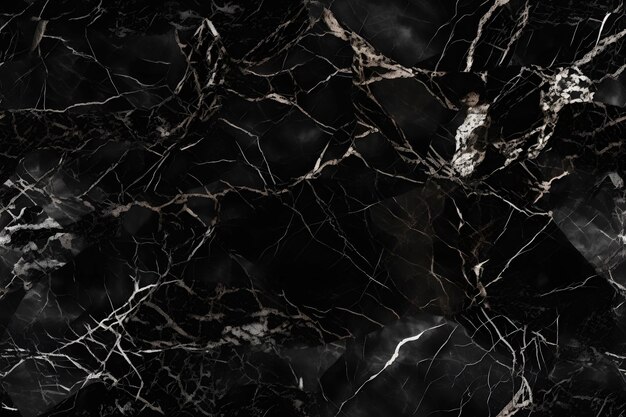 Texture de marbre noir sans couture avec des veines dorées image générée par réseau neuronal