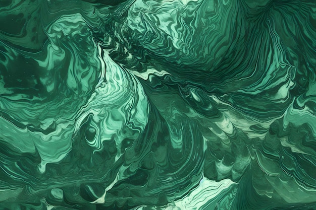 Texture de marbre vert sans couture avec des veines noires et blanches image générée par réseau neuronal