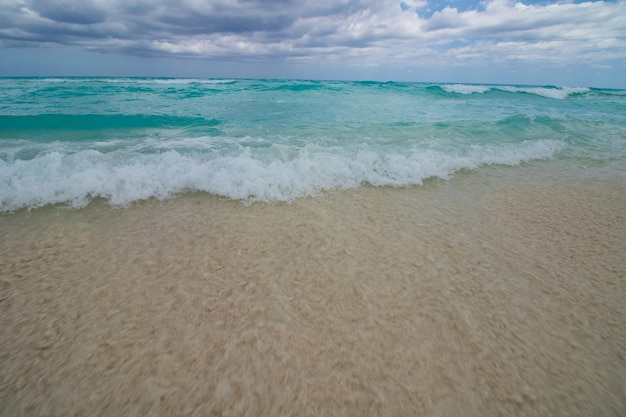 Texture mer et sable de Cancun