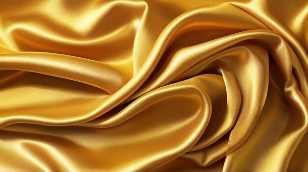 Texture métallique tissu satin couleur jaune or