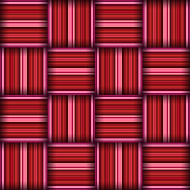 Texture de motif tissé sans couture abstraite Motif carré sans couture Rayures rouges Lignes roses et carrés