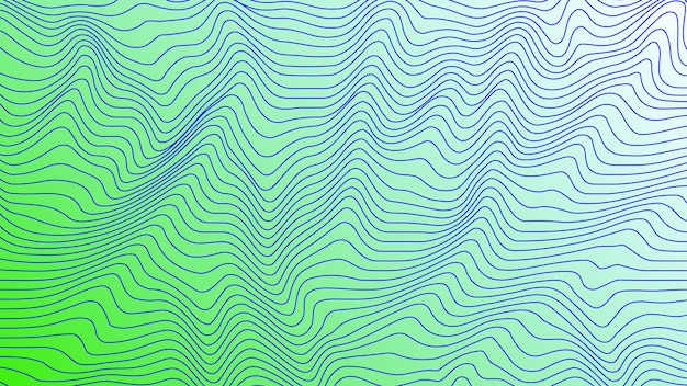 Texture de motif de vague de lignes géométriques sinueuses colorées vertes sur fond coloré