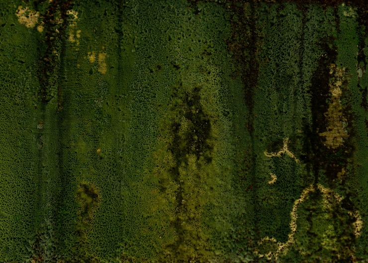 Photo texture de mousse verte sur le mur parfait pour le fond.