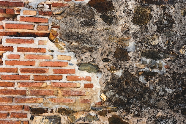 Texture de mur de brique ancienne vide. Surface de mur peinte en détresse