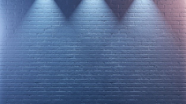 Photo texture de mur de brique peinte en bleu