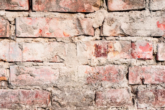 Texture d&#39;un mur de briques avec fond de fissures et rayures