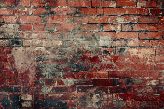 Photo texture de mur en briques grunge rouges vintage