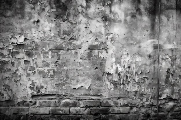 Texture de mur de briques monochrome AI générative