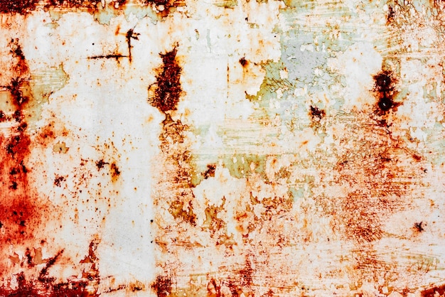 Texture d'un mur métallique avec de la rouille