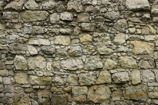 Texture de mur de pierre avec beaucoup de grosses pierres brunes