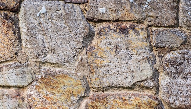 Texture d'un mur de pierre Fond de mur de pierre d'un ancien château Fond de mur de pierre comme fond ou texture Partie d'un mur de pierre pour le fond ou la texture