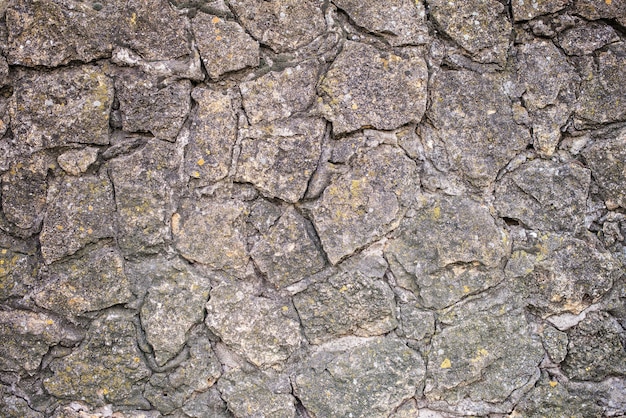 Texture de mur en pierre grise rugueuse