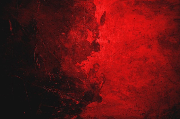 Texture murale grunge rouge Fond d'horreur rouge et noir
