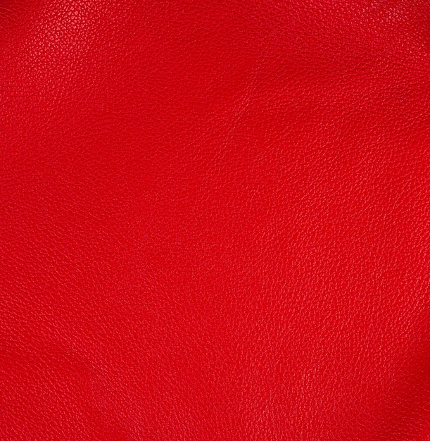 Texture naturelle en cuir de vachette rouge vif, plein cadre