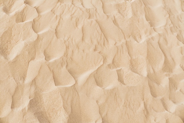 Texture naturelle du sable Sable jaune sur la plage Arrière-plan de sable ondulé pour les dessins d'été