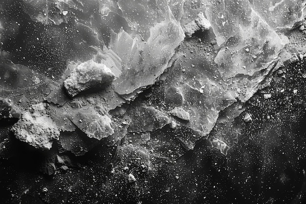 Texture naturelle noire et blanche de la pierre et des particules