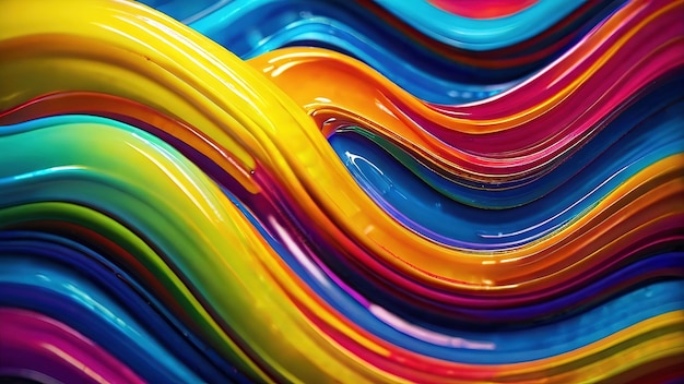 Texture d'onde 3D en plastique fond coloré avec des lignes et des ondes à l'intérieur