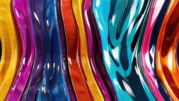 Texture d'onde 3D en plastique fond coloré avec des lignes et des ondes à l'intérieur