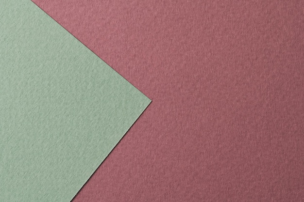 Texture de papier de fond de papier kraft rugueux couleurs vert bordeaux Maquette avec espace de copie pour le texte