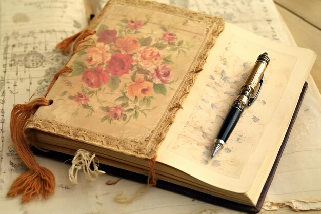 Texture de papier journal Romance antique