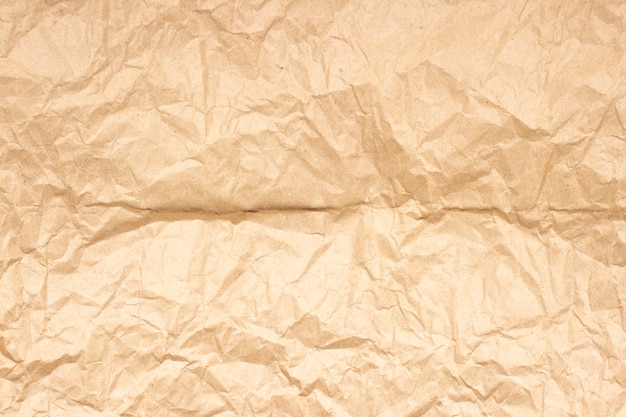 Texture de papier kraft brun froissé